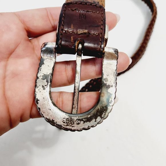 4x$25 Leather braided brown bohemian belt size medium - Picture 5 of 10